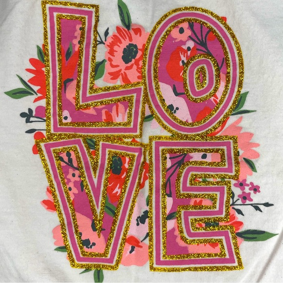 Real Love 💗 Girls Long Sleeve T- Shirt ▪️Size 4 ▪️ Color: White - Picture 4 of 4